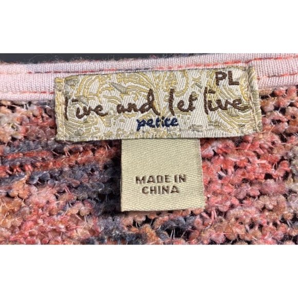 Live and Let Live Womens Pink PL Petite Large Floral Long Sleeve Top Tunic Lace - Picture 2 of 5